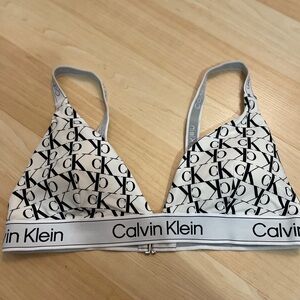 Calvin Klein Black & White Logo Triangle Bralette
